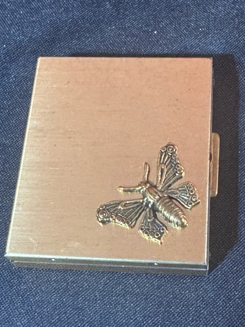 Gold Butterfly compact mirror and for coins